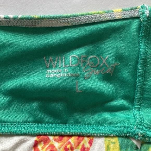 Wildfox sports bra pineapple palm tree leaves Sz large no pads green - Picture 4 of 4